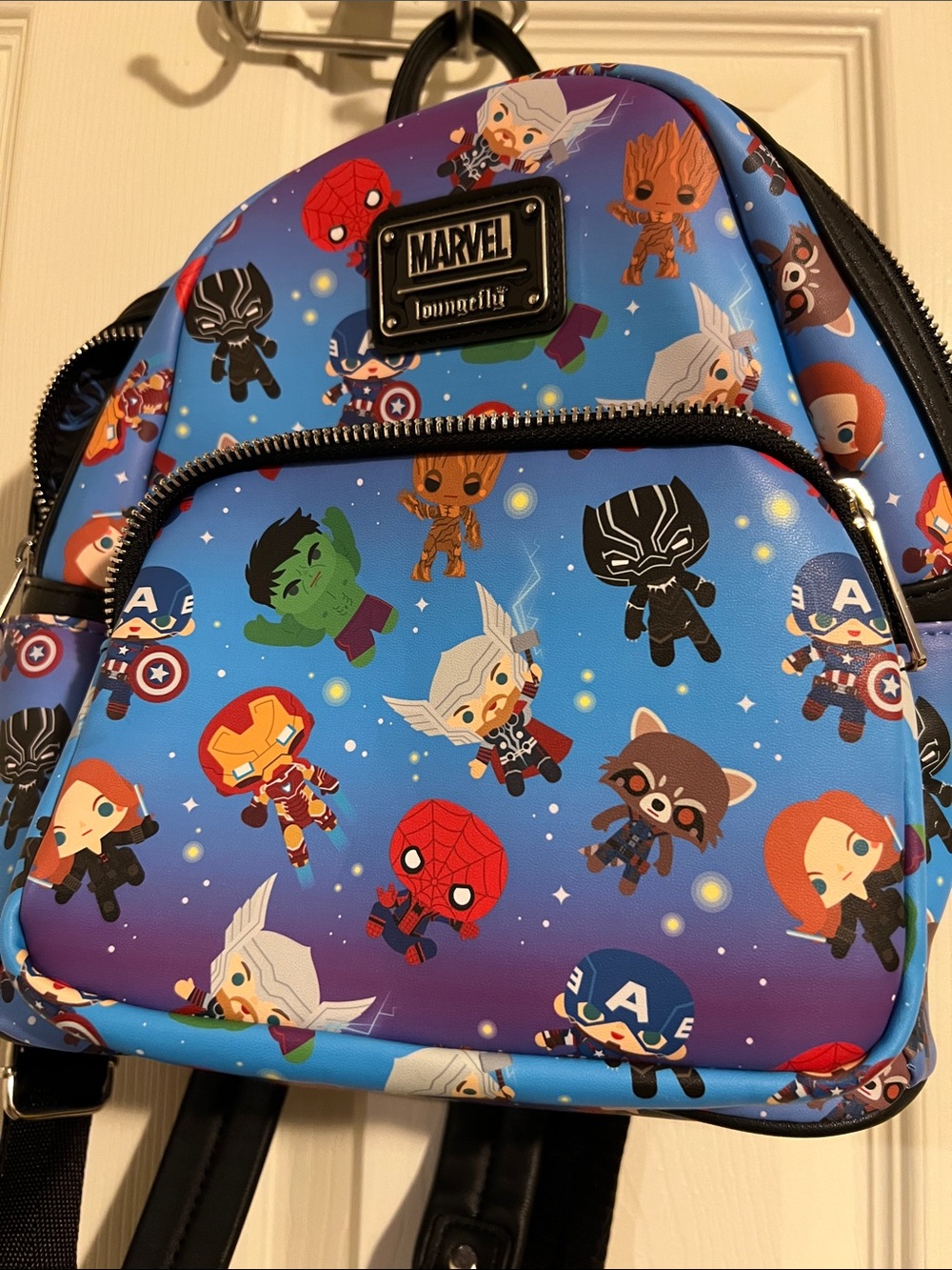 Loungefly Marvel Kids Blue Chibi Superhero Mini Backpack